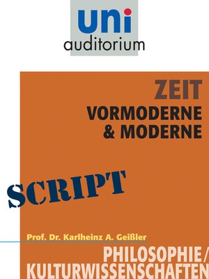 cover image of Zeit--Vormoderne & Moderne